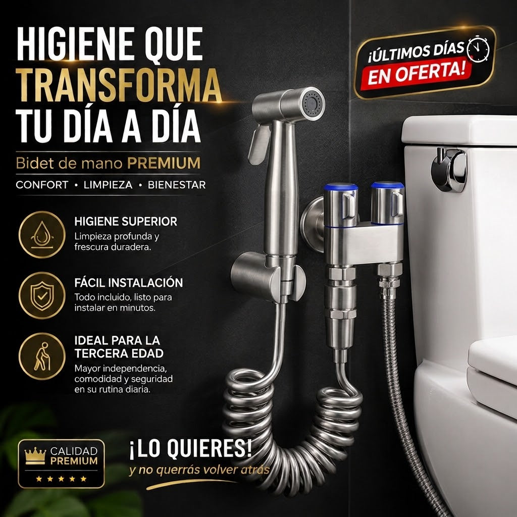 Bidet de Mano InoxPro™ | Higiene Total