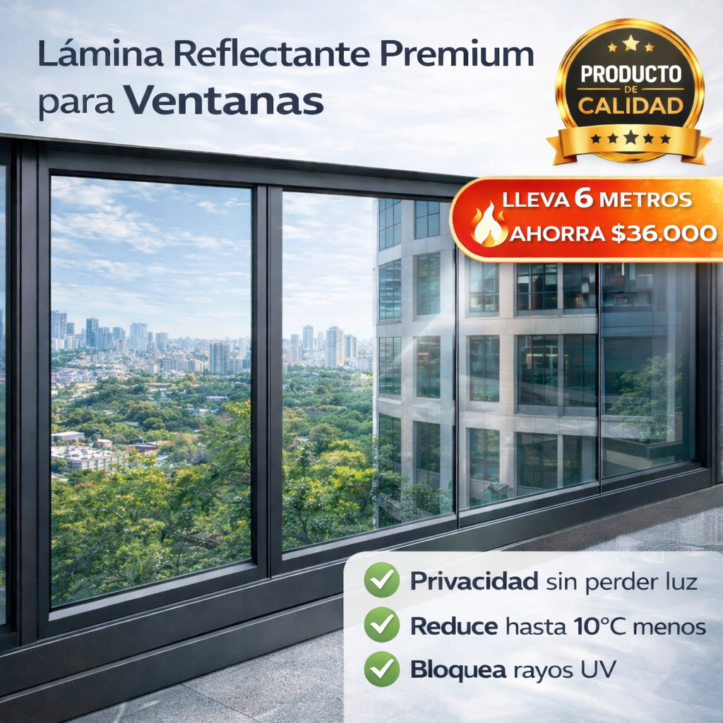 Rollo Vinilo Espejo (60 cm x 2 m): Control Solar y Privacidad