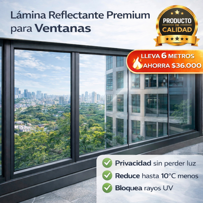 Rollo Vinilo Espejo (60 cm x 2 m): Control Solar y Privacidad
