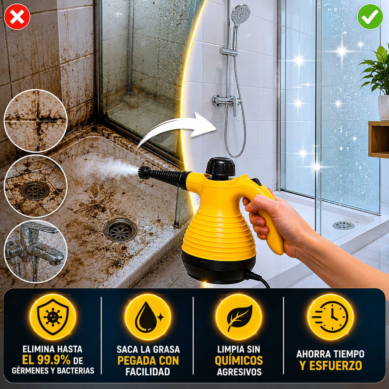 Vapor Pro Max™ | Limpieza Profunda y Desinfección Total
