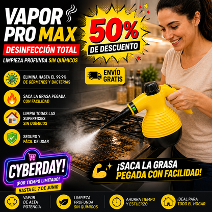 Vapor Pro Max™ | Limpieza Profunda y Desinfección Total