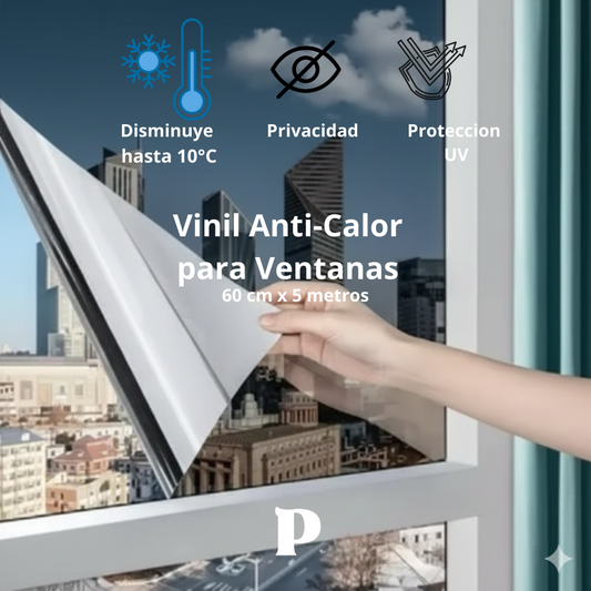 Vinil Anti-Calor Efecto Espejo (60cm x 5m) - Privacidad y Refrescancia