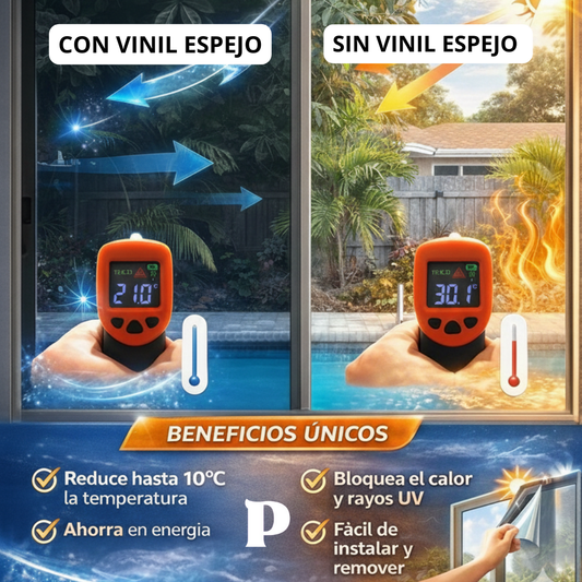 Vinil Anti-Calor Efecto Espejo (60cm x 5m) - Privacidad y Refrescancia