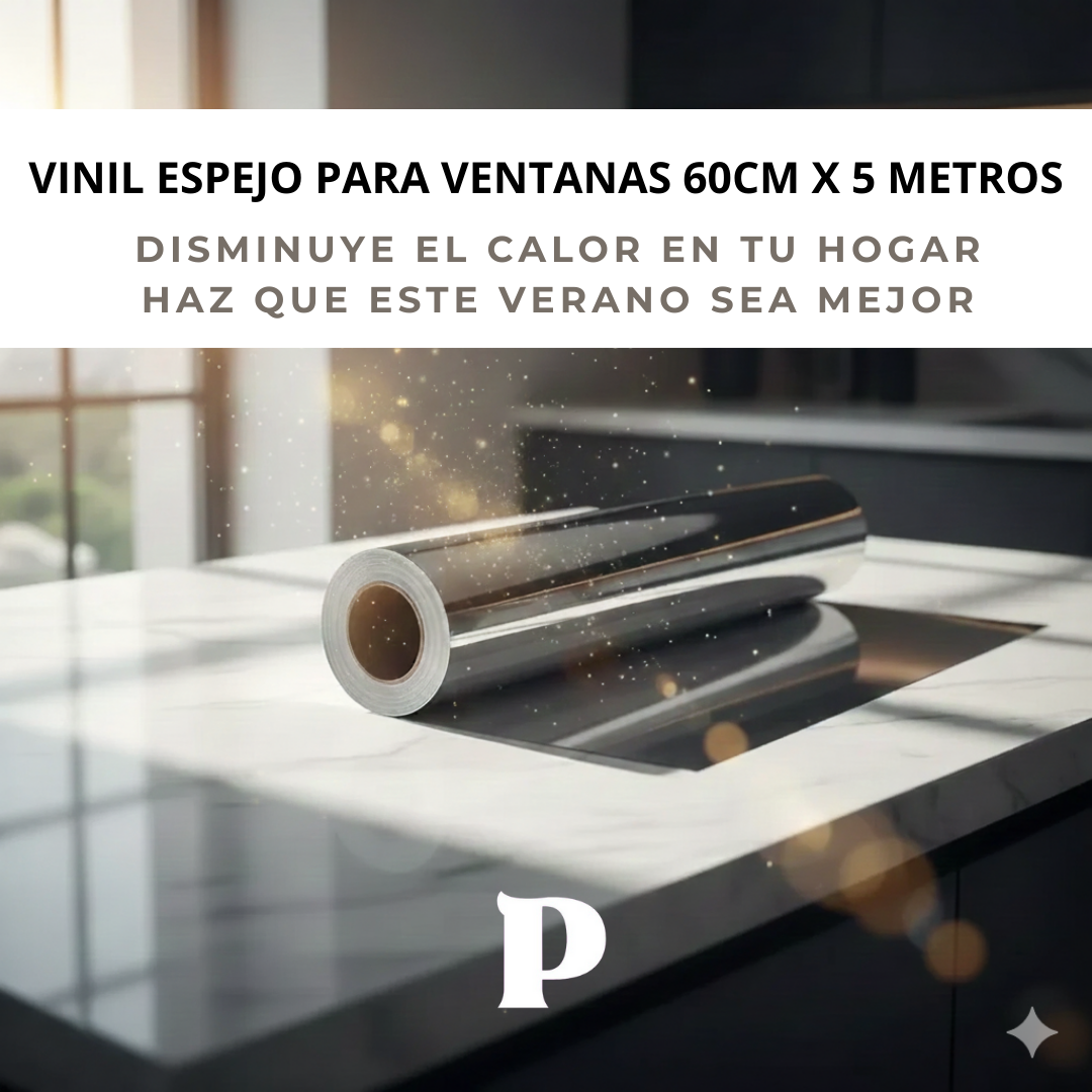 Vinil Anti-Calor Efecto Espejo (60cm x 5m) - Privacidad y Refrescancia